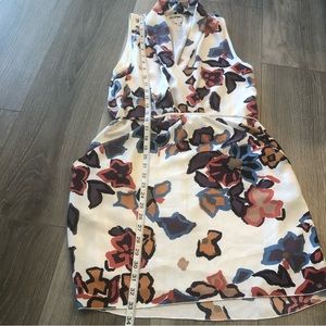 Wilfred White Floral Mini Dress With Tie Waist Size Small